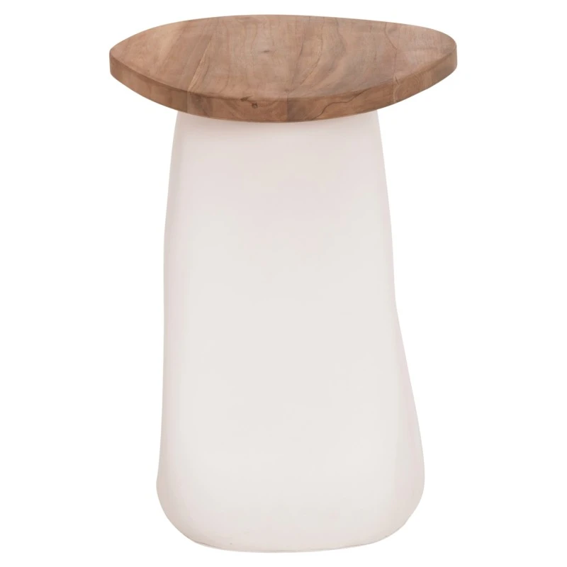 ΒΟΗΘΗΤΙΚΟ ΤΡΑΠΕΖΙ AIDA HM4692.02 FIBER CEMENT ΛΕΥΚΟ--ΞΥΛΟ TEAK TOP 47x60x59Υεκ