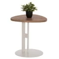 ΒΟΗΘΗΤΙΚΟ ΤΡΑΠΕΖΙ ΟΒΑΛ ALPER HM18328 MDF SONAMA--ΜΕΤΑΛΛΟ ΛΕΥΚΟ 50x50x51Υεκ.