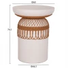 ΤΡΑΠΕΖΙ ΤΡΑΠΕΖΑΡΙΑΣ PRILEP HM18159.02 FIBER CEMENT ΛΕΥΚΟ & RATTAN--Φ60x76,5Υεκ