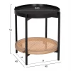 ΒΟΗΘΗΤΙΚΟ ΤΡΑΠΕΖΙ SEITZ HM18031 ΓΥΑΛΙ TOP-ΜΕΤΑΛΛΟ-RATTAN ΣΕ ΦΥΣΙΚΟ Φ50x55,5Υεκ.