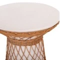 ΒΟΗΘΗΤΙΚΟ ΤΡΑΠΕΖΙ ΣΤΡΟΓΓΥΛΟ DELIA HM18167.02 FIBER CEMENT ΛΕΥΚΟ & RATTAN Φ40x45Υεκ