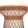 ΒΟΗΘΗΤΙΚΟ ΤΡΑΠΕΖΙ ΣΤΡΟΓΓΥΛΟ DELIA HM18167.02 FIBER CEMENT ΛΕΥΚΟ & RATTAN Φ40x45Υεκ