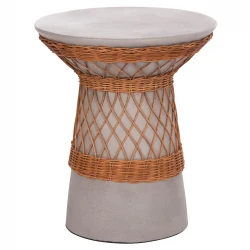 ΒΟΗΘΗΤΙΚΟ ΤΡΑΠΕΖΙ ΣΤΡΟΓΓΥΛΟ DELIA HM18167.03 FIBER CEMENT ΓΚΡΙ & RATTAN Φ40x45Υεκ ΒΟΗΘΗΤΙΚΟ ΤΡΑΠΕΖΙ ΣΤΡΟΓΓΥΛΟ DELIA HM18167.03 FIBER CEMENT ΓΚΡΙ & RATTAN Φ40x45Υεκ