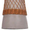 ΒΟΗΘΗΤΙΚΟ ΤΡΑΠΕΖΙ ΣΤΡΟΓΓΥΛΟ DELIA HM18167.03 FIBER CEMENT ΓΚΡΙ & RATTAN Φ40x45Υεκ