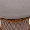 ΒΟΗΘΗΤΙΚΟ ΤΡΑΠΕΖΙ ΣΤΡΟΓΓΥΛΟ DELIA HM18167.03 FIBER CEMENT ΓΚΡΙ & RATTAN Φ40x45Υεκ