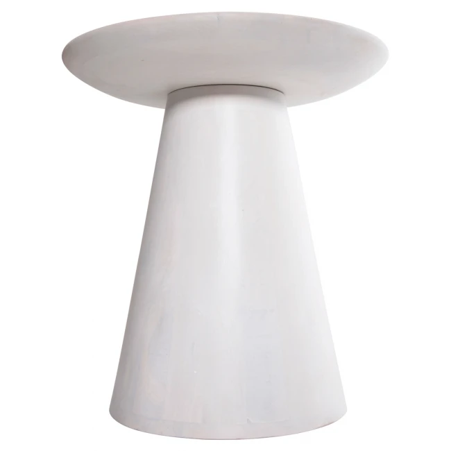 ΒΟΗΘΗΤΙΚΟ ΤΡΑΠΕΖΙ ΣΤΡΟΓΓΥΛΟ ROSS HM9708 ΜΑΣΙΦ ΞΥΛΟ MANGO ΣΕ ΛΕΥΚΟ Φ45x48Υεκ.