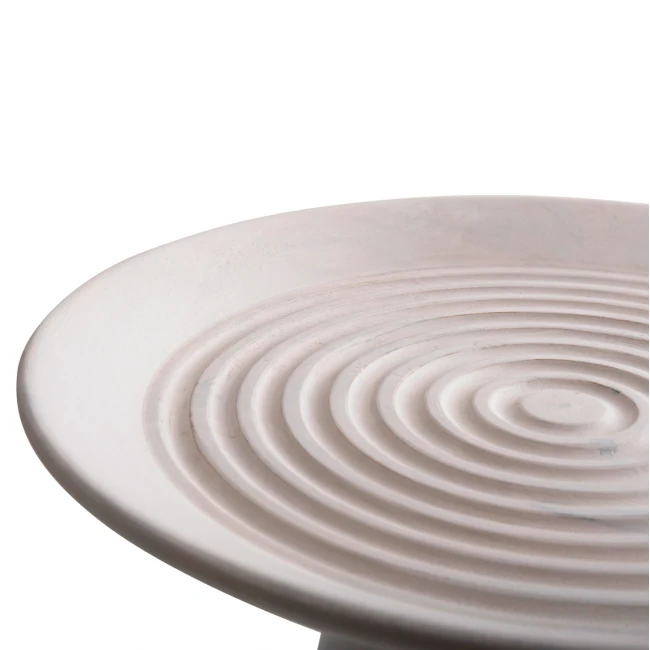 ΒΟΗΘΗΤΙΚΟ ΤΡΑΠΕΖΙ ΣΤΡΟΓΓΥΛΟ ROSS HM9708 ΜΑΣΙΦ ΞΥΛΟ MANGO ΣΕ ΛΕΥΚΟ Φ45x48Υεκ.