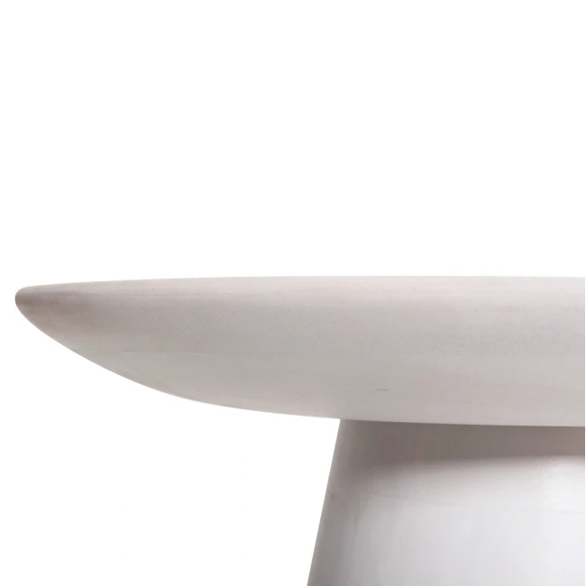 ΒΟΗΘΗΤΙΚΟ ΤΡΑΠΕΖΙ ΣΤΡΟΓΓΥΛΟ ROSS HM9708 ΜΑΣΙΦ ΞΥΛΟ MANGO ΣΕ ΛΕΥΚΟ Φ45x48Υεκ.