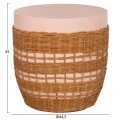 ΒΟΗΘΗΤΙΚΟ ΤΡΑΠΕΖΙ VILHENA HM18166 FIBER CEMENT ΡΟΖ-RATTAN ΦΥΣΙΚΟ Φ44.5x45Υεκ.