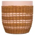ΒΟΗΘΗΤΙΚΟ ΤΡΑΠΕΖΙ VILHENA HM18166 FIBER CEMENT ΡΟΖ-RATTAN ΦΥΣΙΚΟ Φ44.5x45Υεκ.