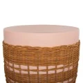 ΒΟΗΘΗΤΙΚΟ ΤΡΑΠΕΖΙ VILHENA HM18166 FIBER CEMENT ΡΟΖ-RATTAN ΦΥΣΙΚΟ Φ44.5x45Υεκ.