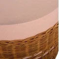 ΒΟΗΘΗΤΙΚΟ ΤΡΑΠΕΖΙ VILHENA HM18166 FIBER CEMENT ΡΟΖ-RATTAN ΦΥΣΙΚΟ Φ44.5x45Υεκ.
