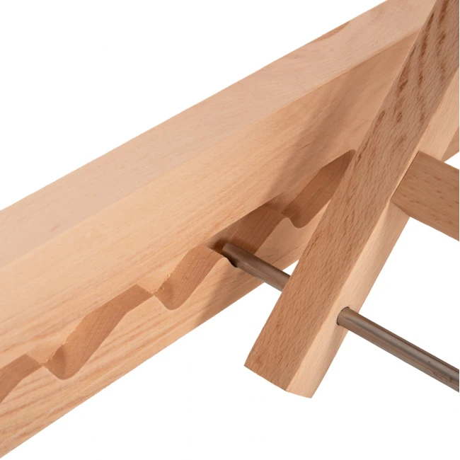 ΞΑΠΛΩΣΤΡΑ MILOS HM10650.01 ΞΥΛΟ ΟΞΙΑΣ ΣΕ ΦΥΣΙΚΟ-ΕΚΡΟΥ TEXTILENE 204x65x31,5-92,5Υεκ.