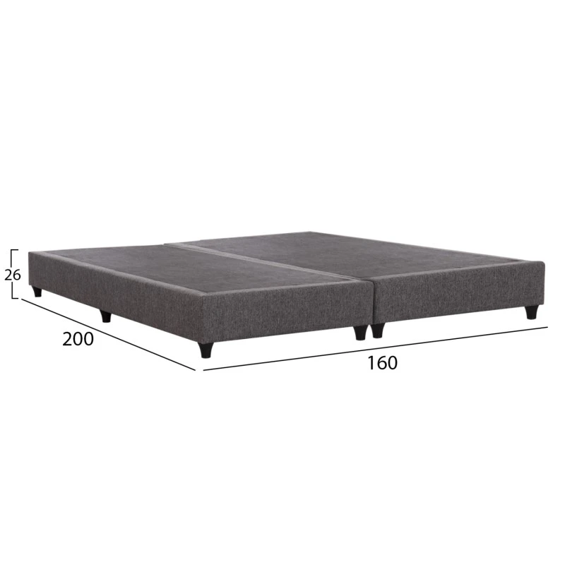 ΥΠΟΣΤΡΩΜΑ/ΚΡΕΒΑΤΙ KING-SIZE SIGGY HM21218 ΓΚΡΙ ΥΦΑΣΜΑ--ΓΙΑ 180x200εκ.