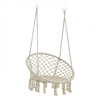 Αιώρα-κούνια κάθισμα Eventful pakoworld σχοινί μπεζ 82x82x133εκ