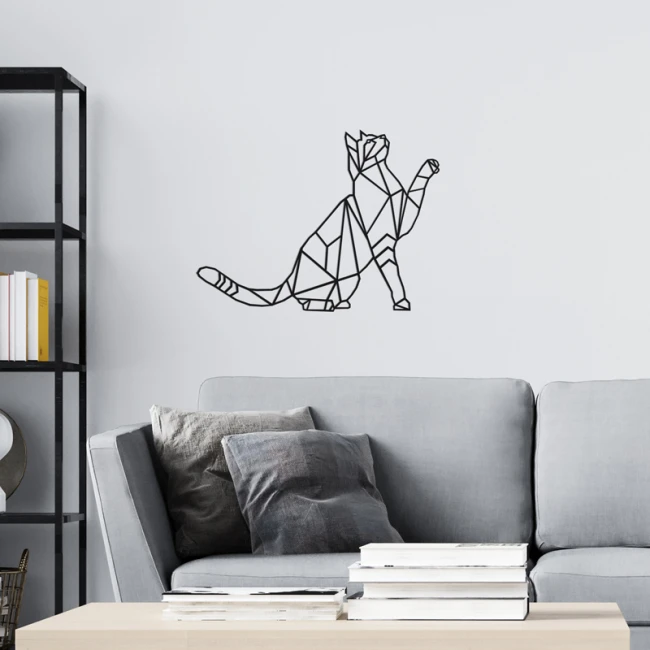 Διακοσμητικό τοίχου Cathy pakooworld μαύρο μεταλλικό 40x0,15x40εκ