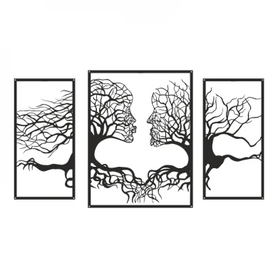 Διακοσμητικό τοίχου Connecto pakooworld σετ 3τεμ μαύρο μεταλλικό