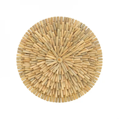 Διακοσμητικό τοίχου Decofy Inart drift ξύλο σε φυσική απόχρωση Φ60x5εκ