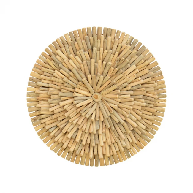 Διακοσμητικό τοίχου Decofy Inart drift ξύλο σε φυσική απόχρωση Φ60x5εκ