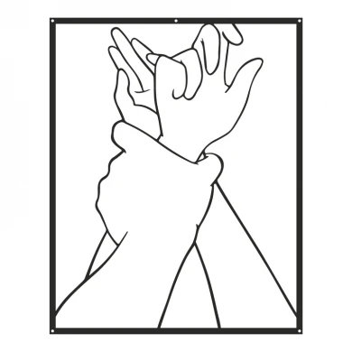 Διακοσμητικό τοίχου Handia pakooworld μαύρο μεταλλικό 40x0,15x50εκ