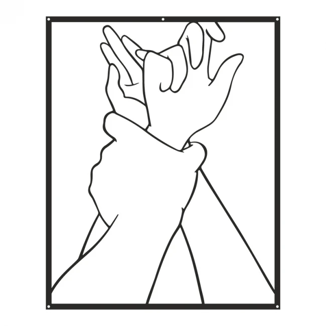 Διακοσμητικό τοίχου Handia pakooworld μαύρο μεταλλικό 40x0,15x50εκ