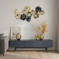 Wall decoration Merinda Inart metal in gold-black shade 88x47x5cm