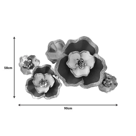 Wall decoration Rosalia Inart metal in gold-black shade 90x58x7.5cm