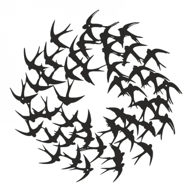 Διακοσμητικό τοίχου Swarm pakooworld μαύρο μεταλλικό Φ50x0,15εκ