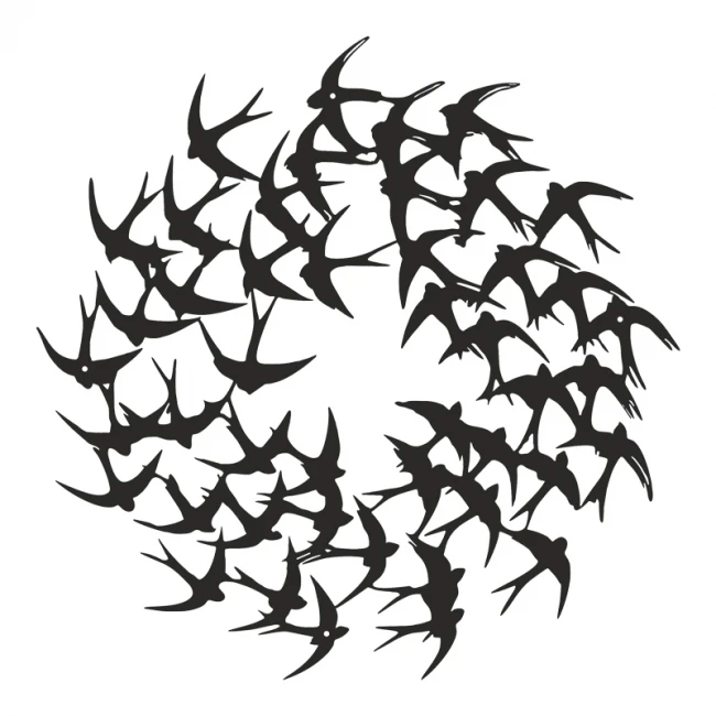 Διακοσμητικό τοίχου Swarm pakooworld μαύρο μεταλλικό Φ50x0,15εκ