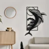 Διακοσμητικό τοίχου Whale pakooworld μαύρο μεταλλικό 38x0,15x50εκ