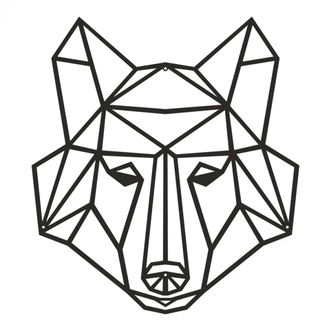 Διακοσμητικό τοίχου Wolfo pakooworld μαύρο μεταλλικό 40x0,15x40εκ