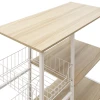 Floor Shelf unit Noon pakoworld with MDF in white-natural color 80x34x75cm