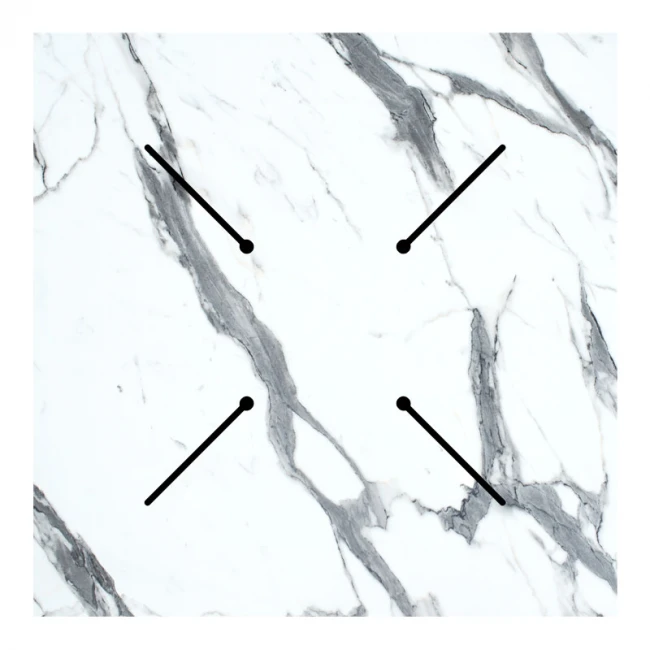 Table surface Melody pakoworld HPL white marble 70x70cm