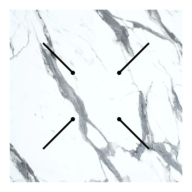 Table surface Melody pakoworld HPL white marble 70x70cm