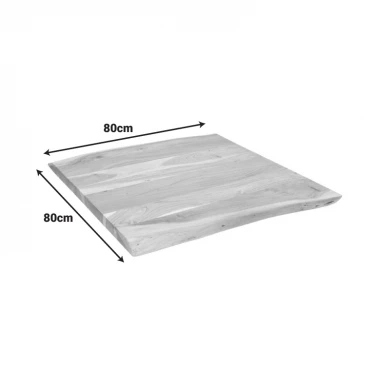 Table top Pozier pakoworld solid acacia wood in natural shade 80x80x4cm