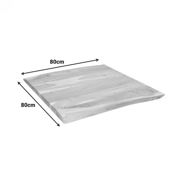 Table top Pozier pakoworld solid acacia wood in natural shade 80x80x4cm