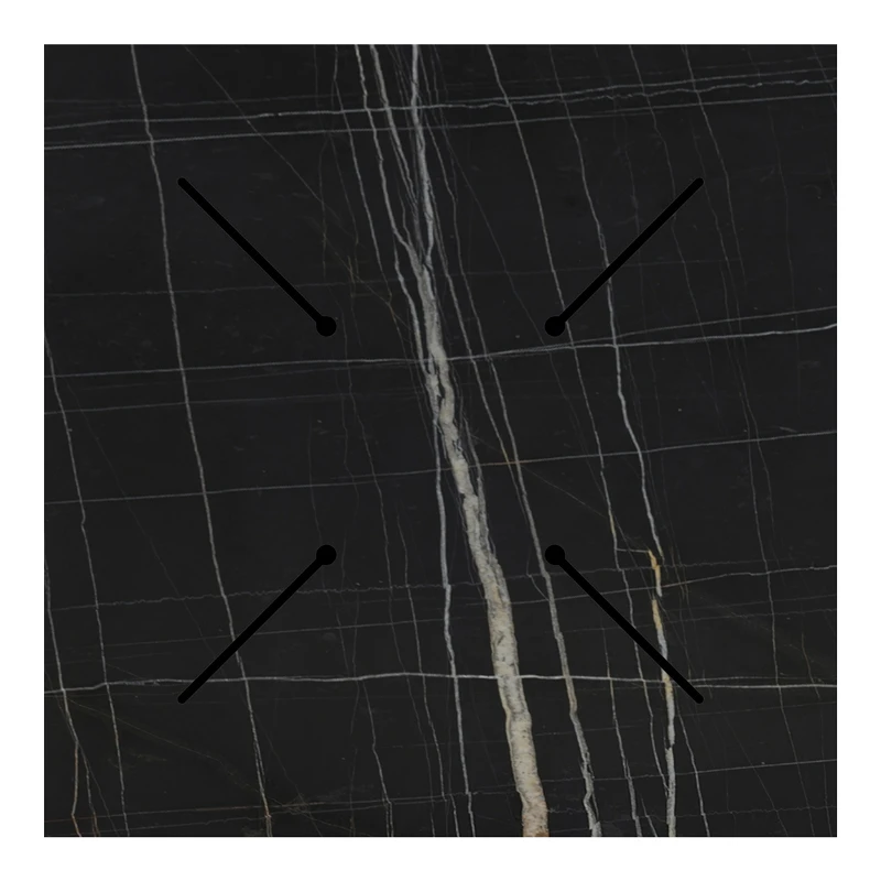 Relian table top pakoworld HPL black marble look 80x80cm 12mm thick
