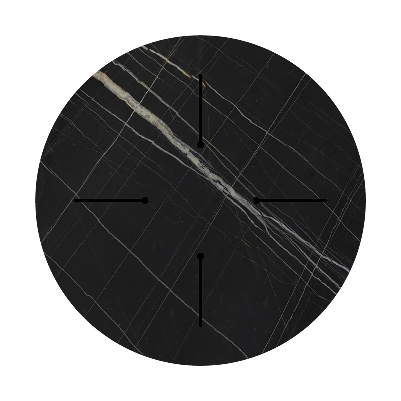Relian table top pakoworld HPL black marble look D69cm 12mm thick
