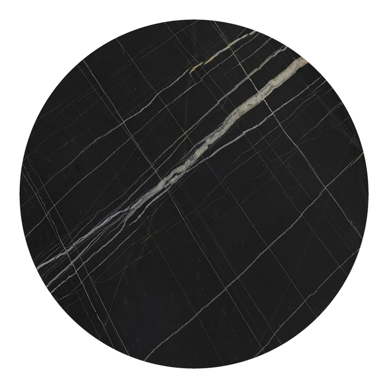 Relian table top pakoworld HPL black marble look D80cm 12mm thick