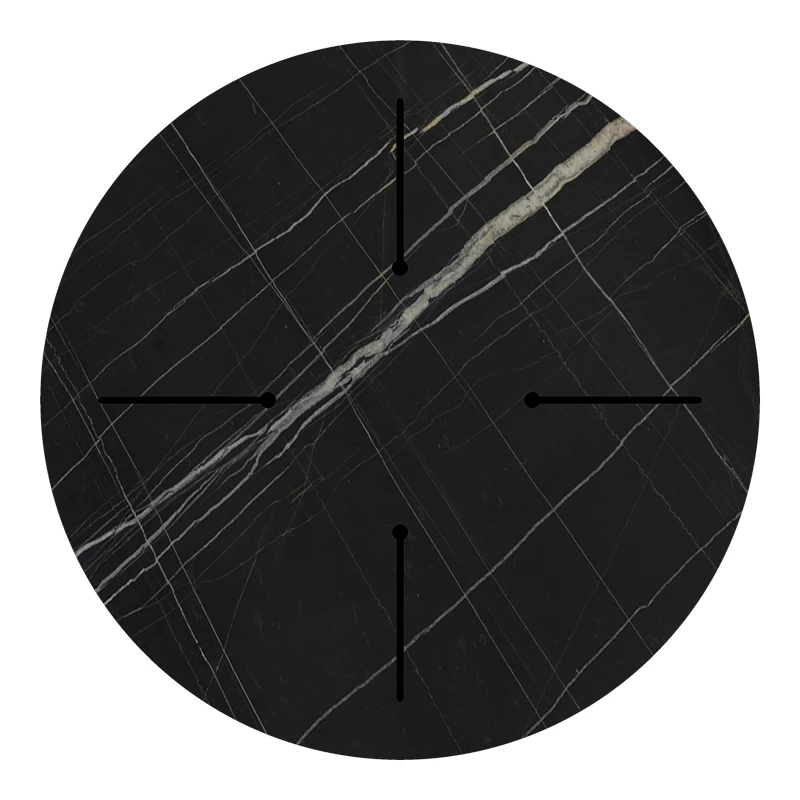 Relian table top pakoworld HPL black marble look D80cm 12mm thick