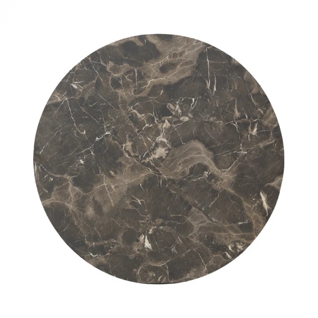 Verhia table top pakoworld HPL dark grey marble look D60cm 12mm thick
