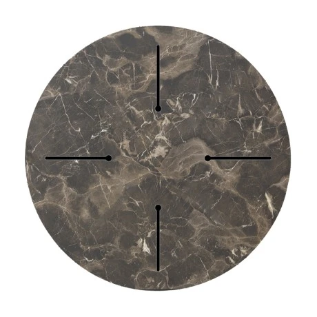 Verhia table top pakoworld HPL dark grey marble look D69cm 12mm thick