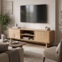 Jenfia pakoworld mdf tv stand in natural shade 150x39x45.5cm