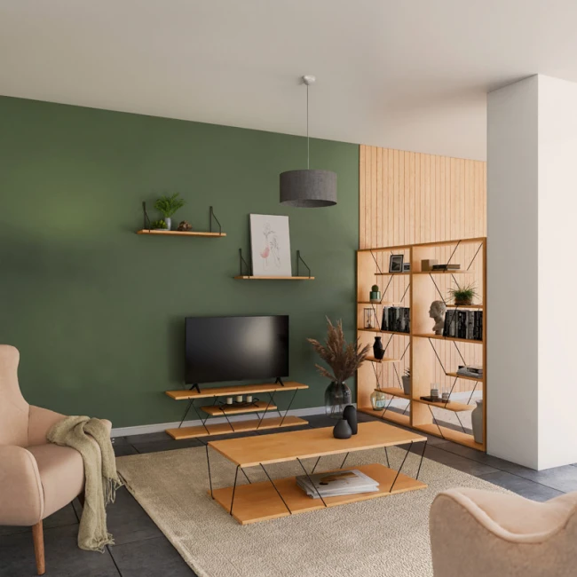 Tv stand Tars pakoworld sonoma-black 120x30x33cm