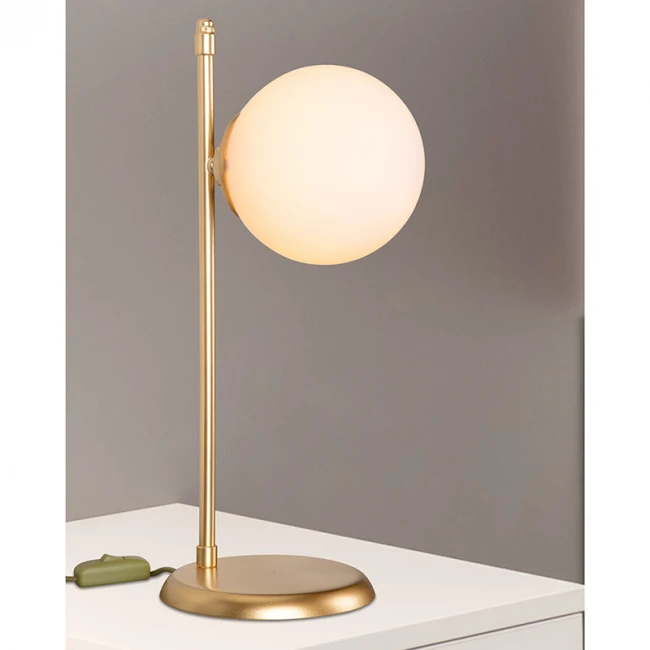 Table lamp Inclusive pakoworld Ε27 golden 16.5x21x45cm