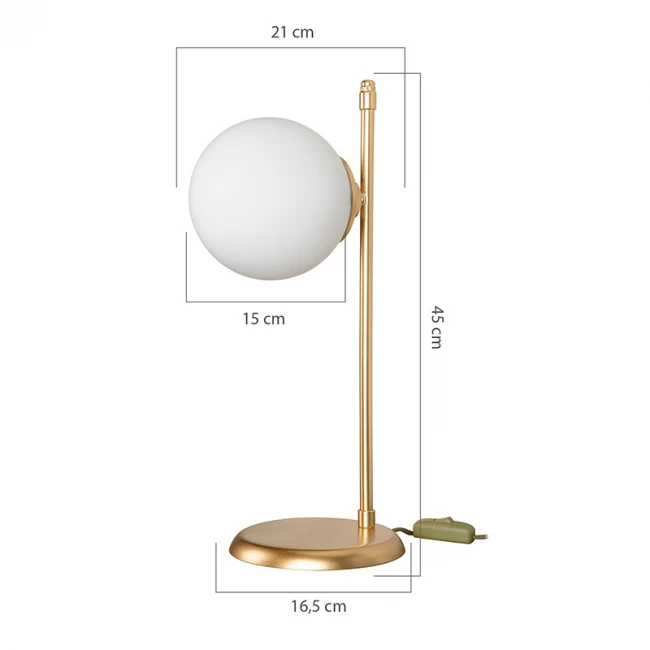 Table lamp Inclusive pakoworld Ε27 golden 16.5x21x45cm