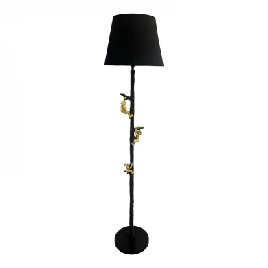 Φωτιστικό δαπέδου Zacro Inart E27 μαύρο-χρυσό μέταλλο Φ37x164.5εκ