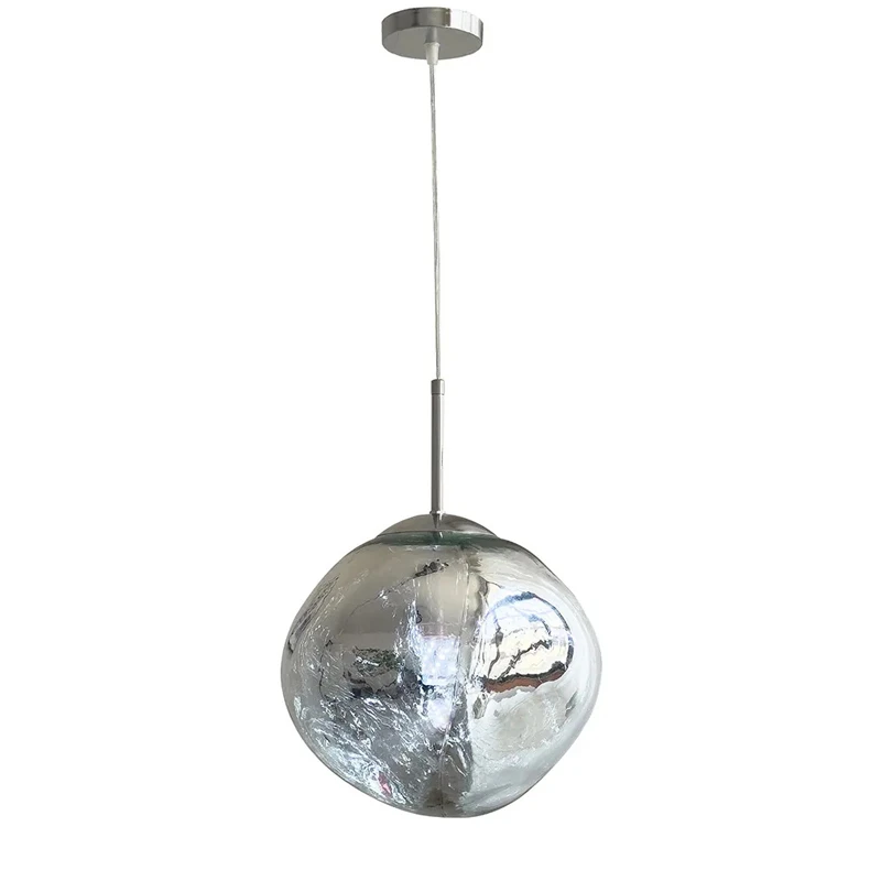 Ceiling lamp Henfa pakoworld silver metal with glass D26x26cm