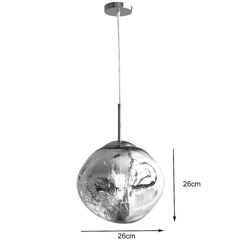Ceiling lamp Henfa pakoworld silver metal with glass D26x26cm