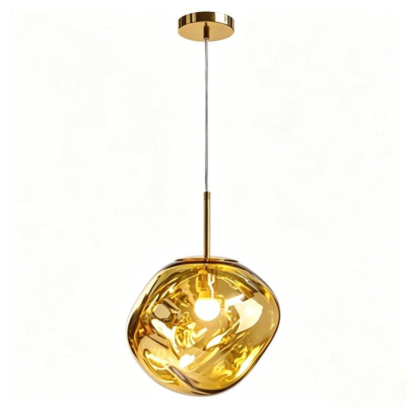 Ceiling lamp Henfa pakoworld gold metal with glass D26x26cm